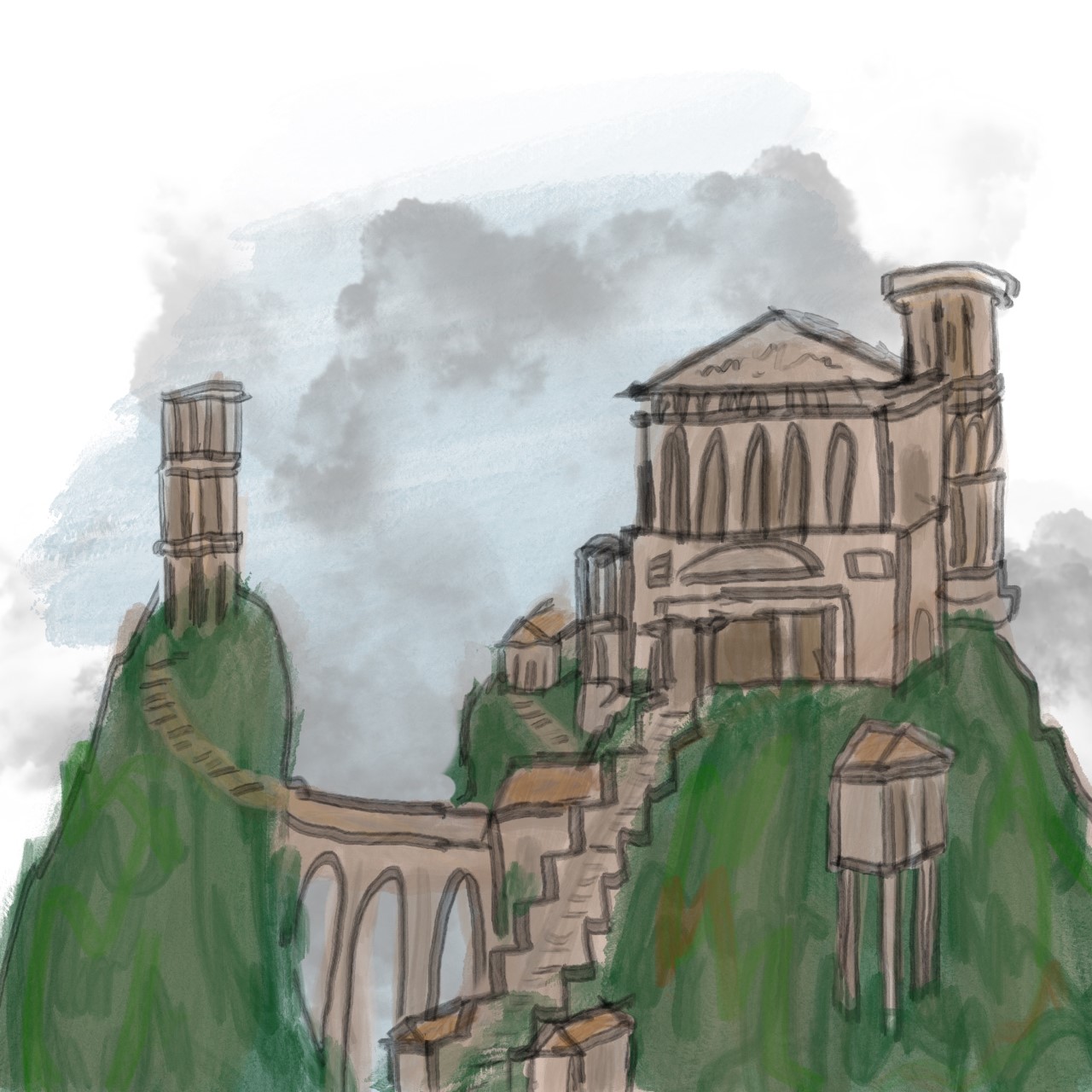 Picture of the mythical Mount Olympus, home of the Olympian Gods